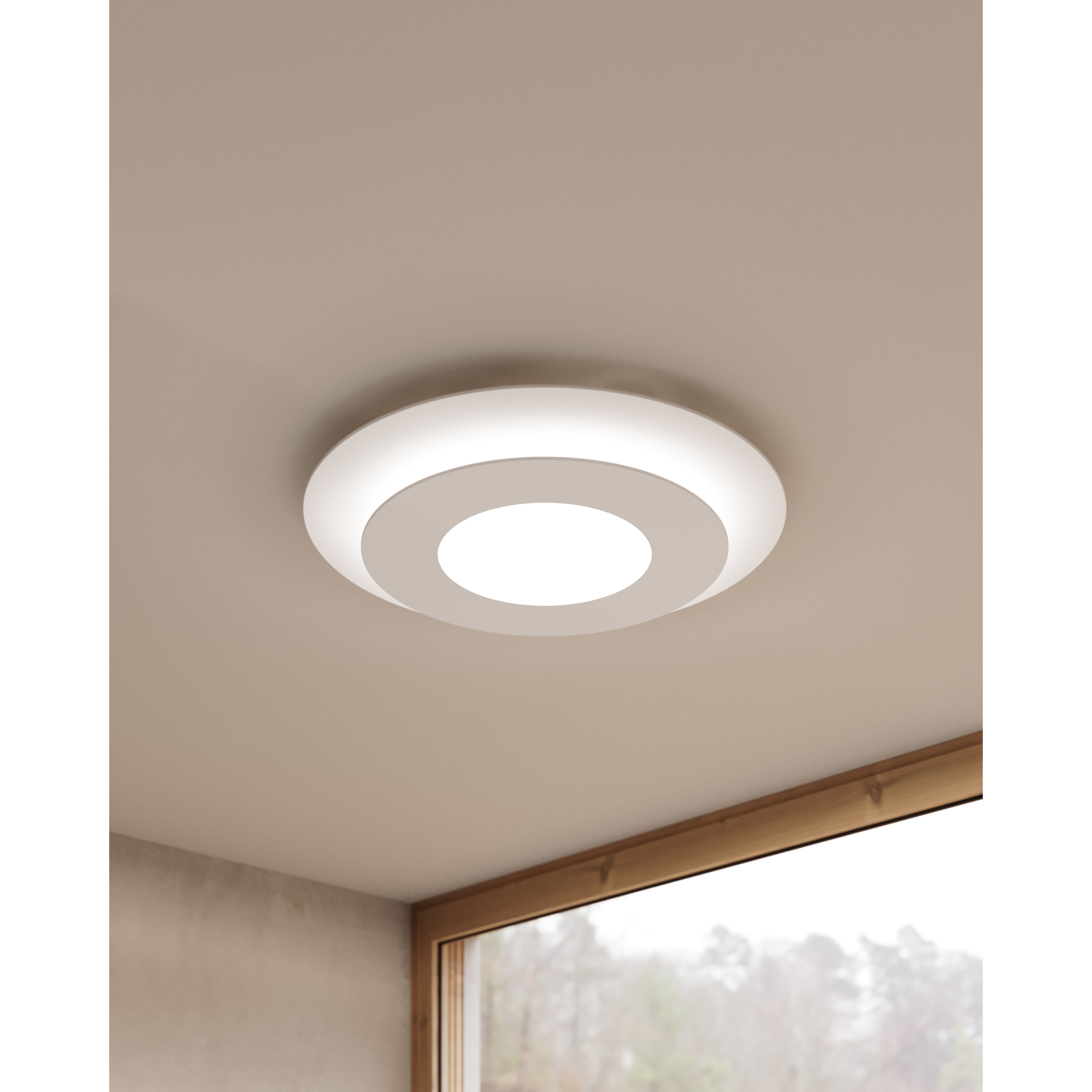 Offset LED 16 inch Textured White Surface Mount Ceiling Light