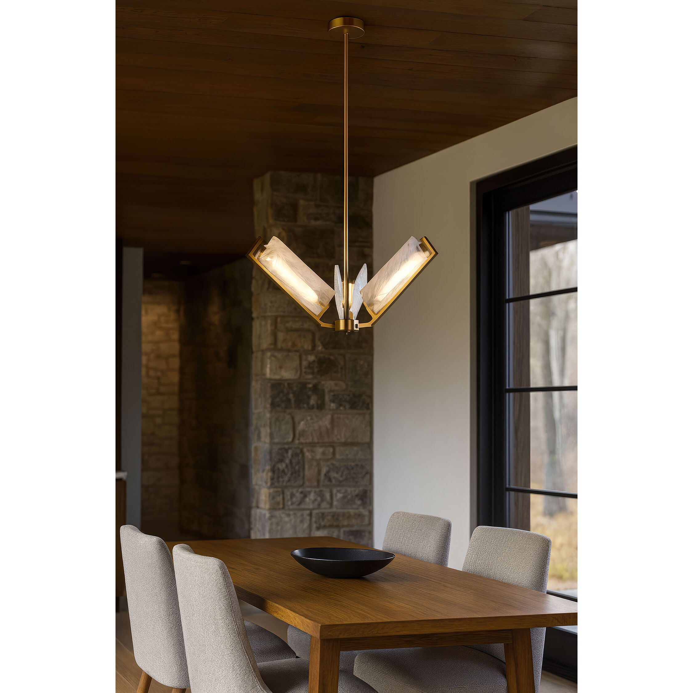 Mingle 3 Light 31.25 inch Satin Brass Chandelier Ceiling Light