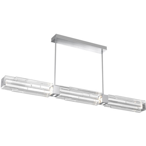 Ledgestone LED Classic Silver Linear Pendant Ceiling Light in 2700K LED, Dining