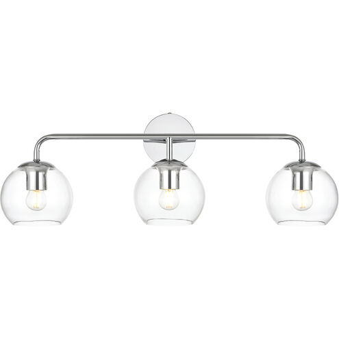 Genesis 3 Light 28 inch Chrome Bath Sconce Wall Light