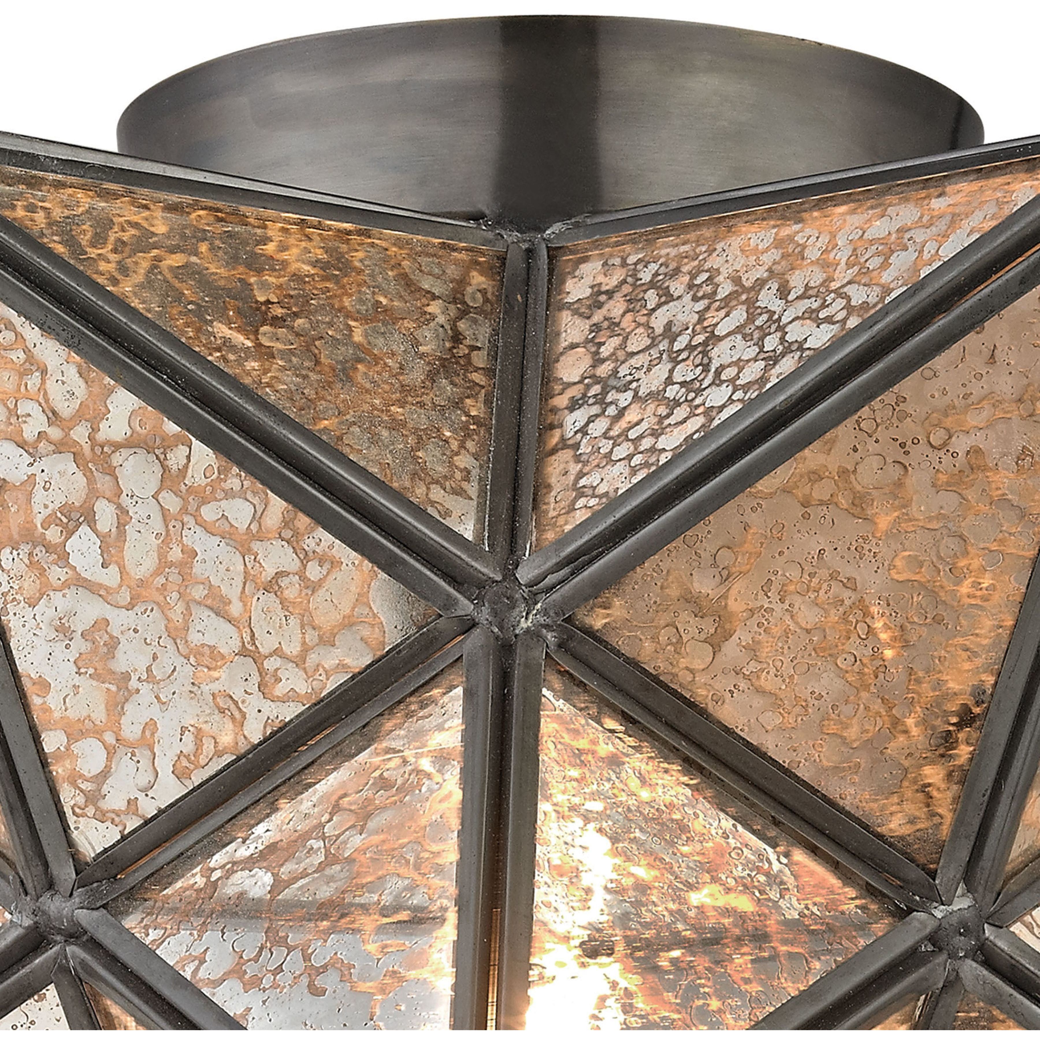 Moravian Star 1 Light 11 inch Oil Rubbed Bronze with Mercury Flush Mount Ceiling Light