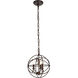 Wallace 3 Light 11.8 inch Dark Copper Brown Pendant Ceiling Light