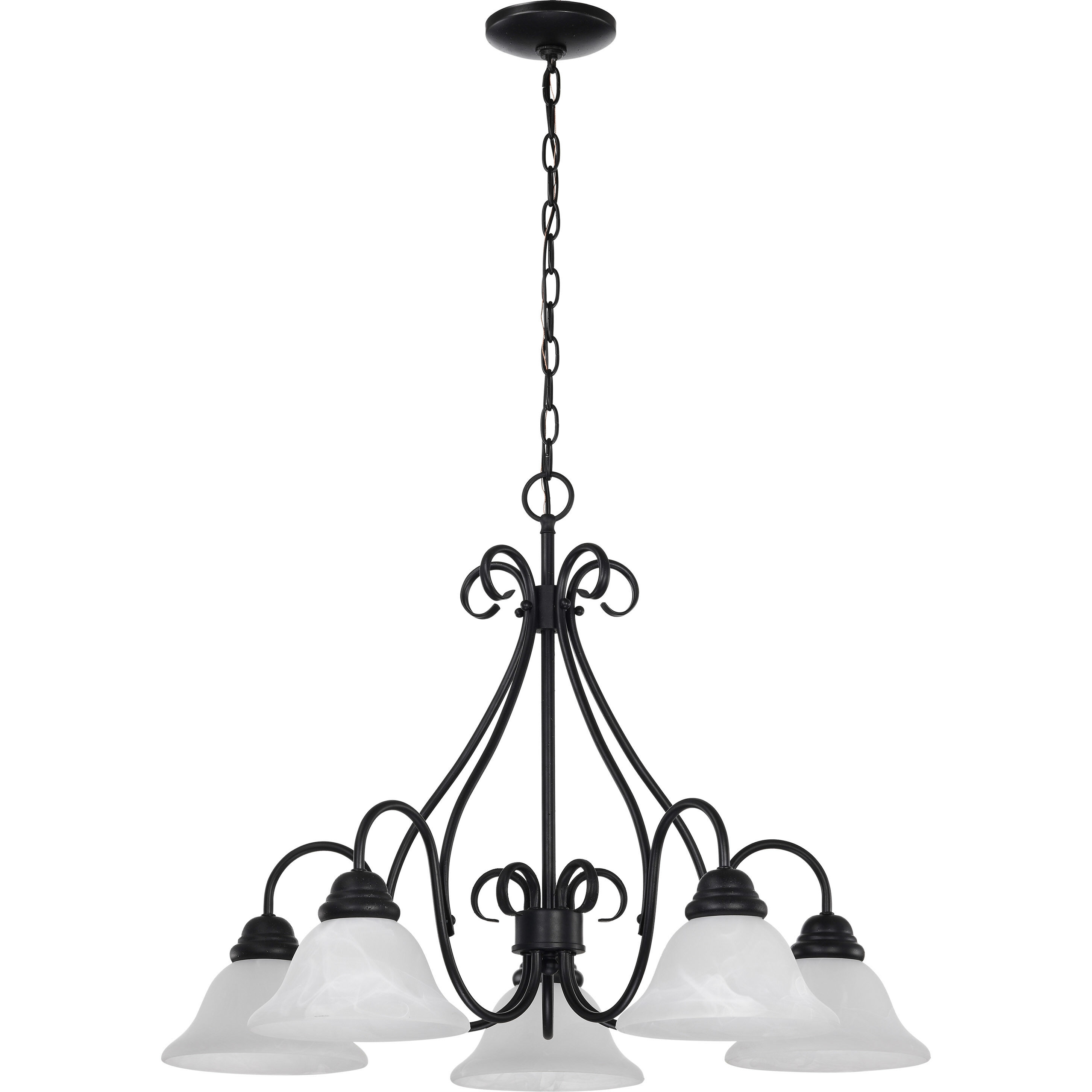 Castillo 5 Light 28 inch Textured Black Chandelier Ceiling Light