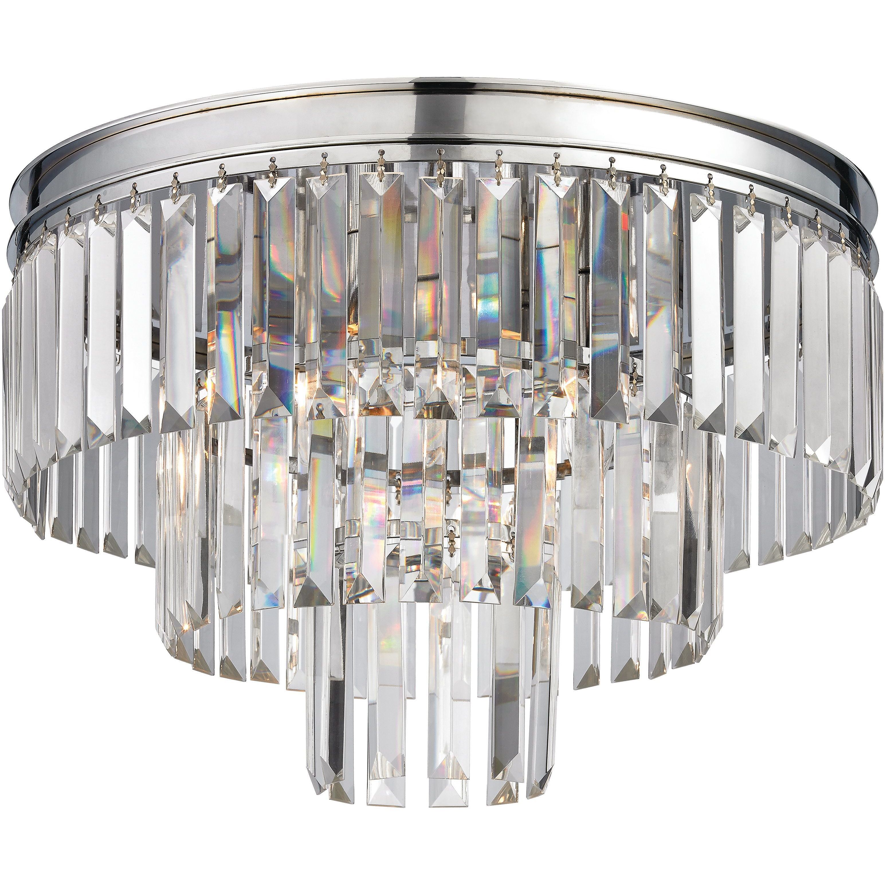 Palacial 3 Light 19 inch Polished Chrome Semi Flush Mount Ceiling Light
