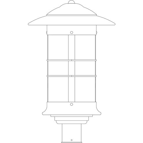 Newport 1 Light 22.5 inch Rustic Brown Post Mount in Cream