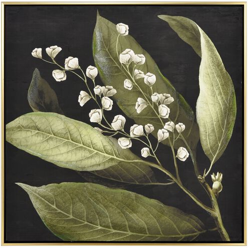Botanical Study I Green with Black and Gold Framed Wall Art