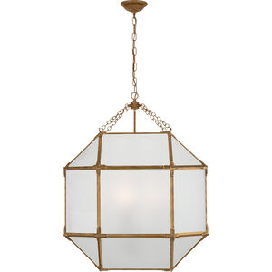 Suzanne Kasler Morris 3 Light 23.25 inch Gilded Iron Lantern Pendant Ceiling Light in Frosted Glass, Large