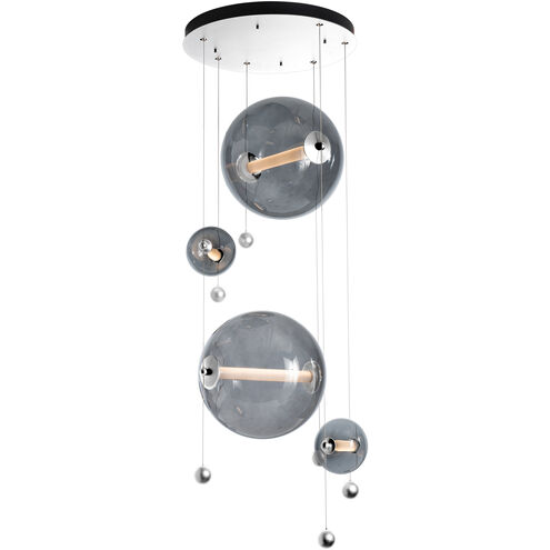 Abacus LED 19.8 inch Sterling Pendant Ceiling Light in Cool Grey, Round