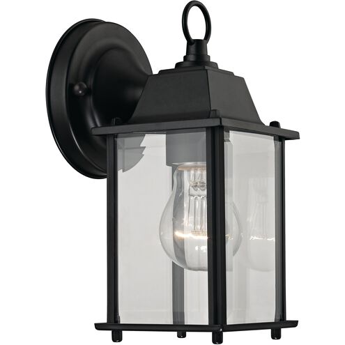 Cotswold 1 Light 9 inch Matte Black with White Outdoor Wall Sconce