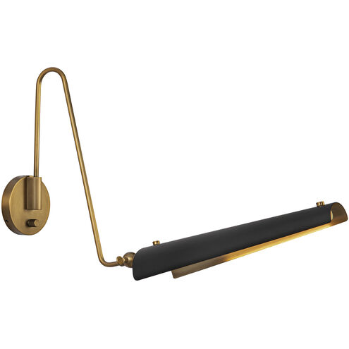 Osorio LED 4.63 inch Matte Black and Vintage Brass Bath Vanity Light Wall Light