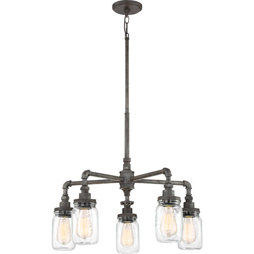 Squire 5 Light 26 inch Rustic Black Chandelier Ceiling Light