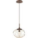Nova LED LED 10 inch Burnished Bronze Pendant Ceiling Light in 2700K LED, Geo Inner - Amber Outer