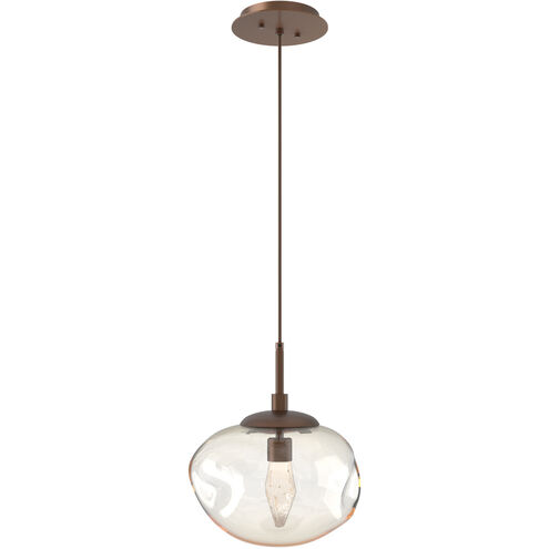 Nova LED LED 10 inch Burnished Bronze Pendant Ceiling Light in 2700K LED, Geo Inner - Amber Outer