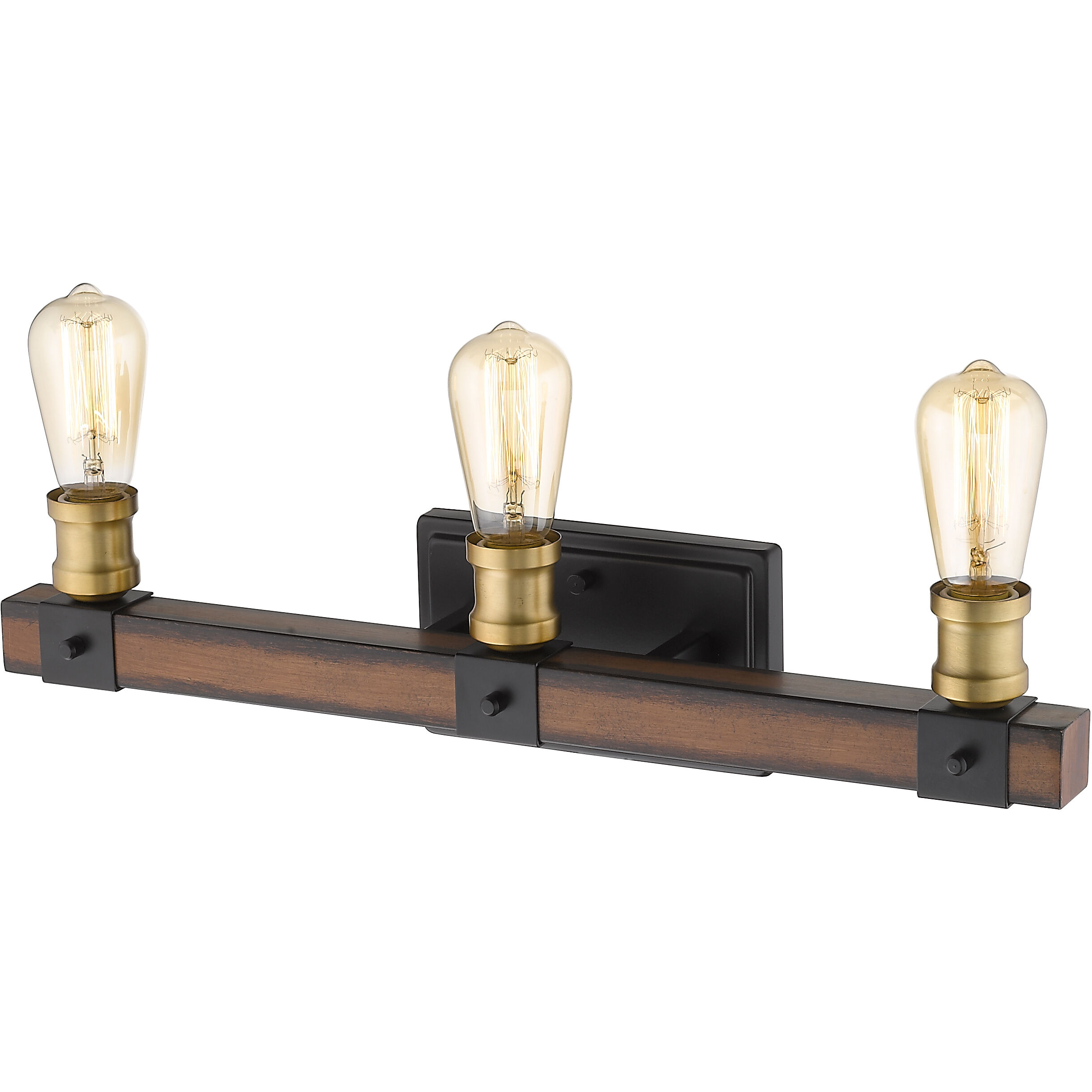 Kirkland 3 Light 22 inch Rustic Mahogany Vanity Wall Light