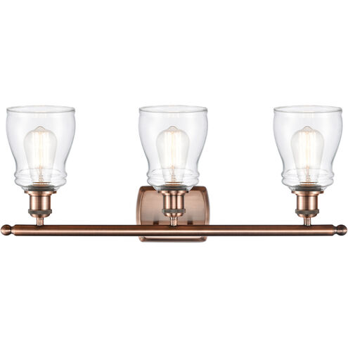 Ballston Ellery LED 26 inch Antique Copper Bath Vanity Light Wall Light in Clear Glass, Ballston