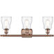 Ballston Ellery LED 26 inch Antique Copper Bath Vanity Light Wall Light in Clear Glass, Ballston