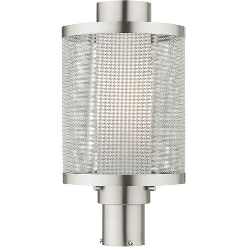 Nottingham 1 Light 18 inch Brushed Nickel Outdoor Post Top Lantern