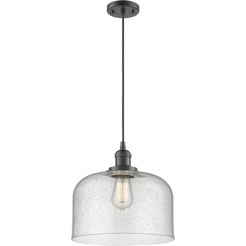 Franklin Restoration Bell 1 Light 12 inch Oil Rubbed Bronze Mini Pendant Ceiling Light in Incandescent, Seedy, Franklin Restoration