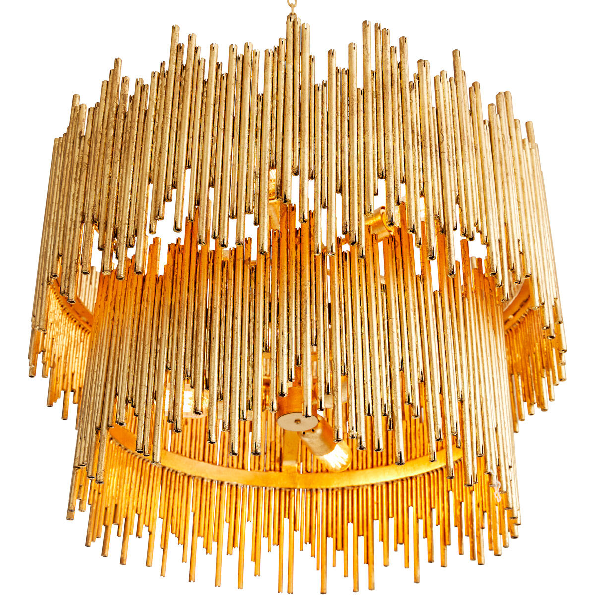 Prescott 8 Light 28 inch Gold Leaf Two-Tiered Chandelier Ceiling Light