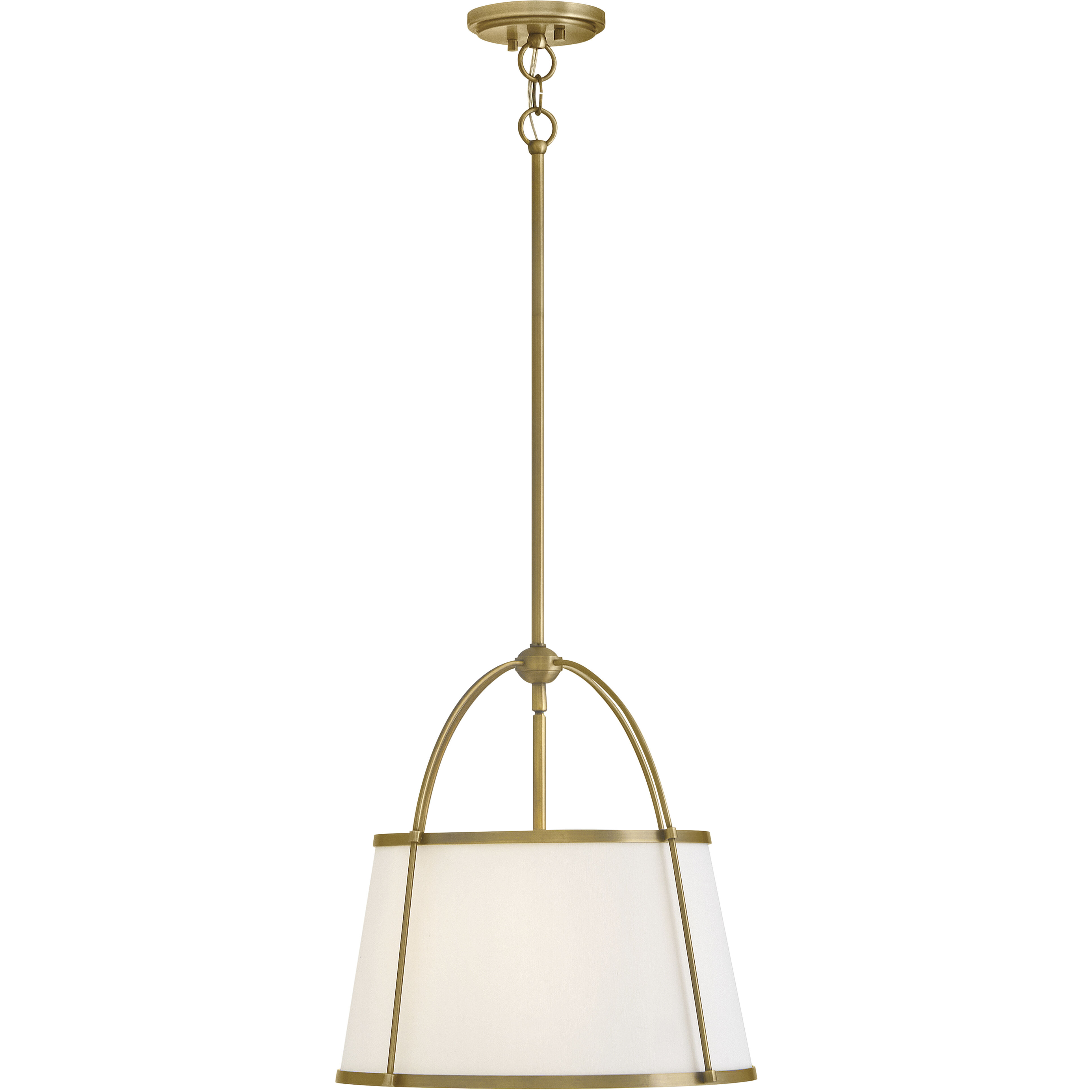 Clarke 1 Light 16.25 inch Lacquered Dark Brass Pendant Ceiling Light in Lacquered Brass with Off-White