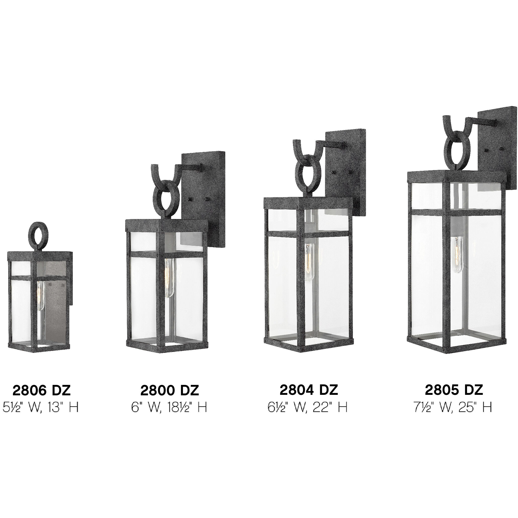 Estate Series Porter Outdoor Wall Mount Lantern in Aged Zinc, Non-LED, Open Air