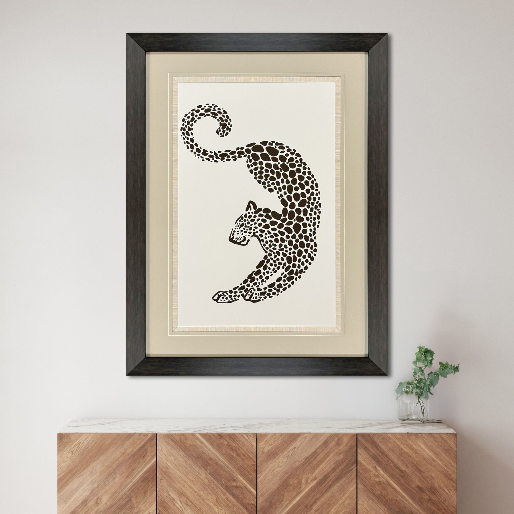 Spectacular Spots Brown and Beige and Sepia Framed Art