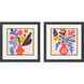 Matisse Bouquet Blue and Yellow and Red and Multi Framed Art, Propac