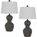 Tuscaloosa 27 inch 150.00 watt Matte Black and Gold Lamp Set Portable Light