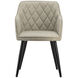 Quilted Back Black Dining Chair in Beige