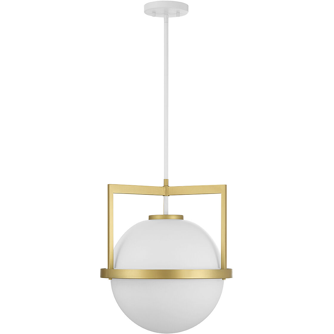 Carlysle 1 Light 15 inch White with Warm Brass Accents Pendant Ceiling Light in White/Warm Brass