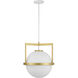 Carlysle 1 Light 15 inch White with Warm Brass Accents Pendant Ceiling Light in White/Warm Brass