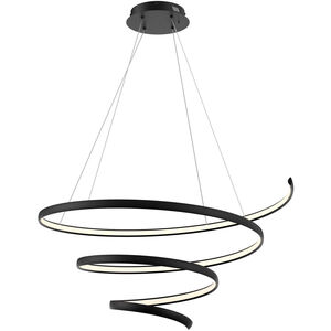 Helix 1 Light 33.5 inch Black Pendant Ceiling Light, Spiral