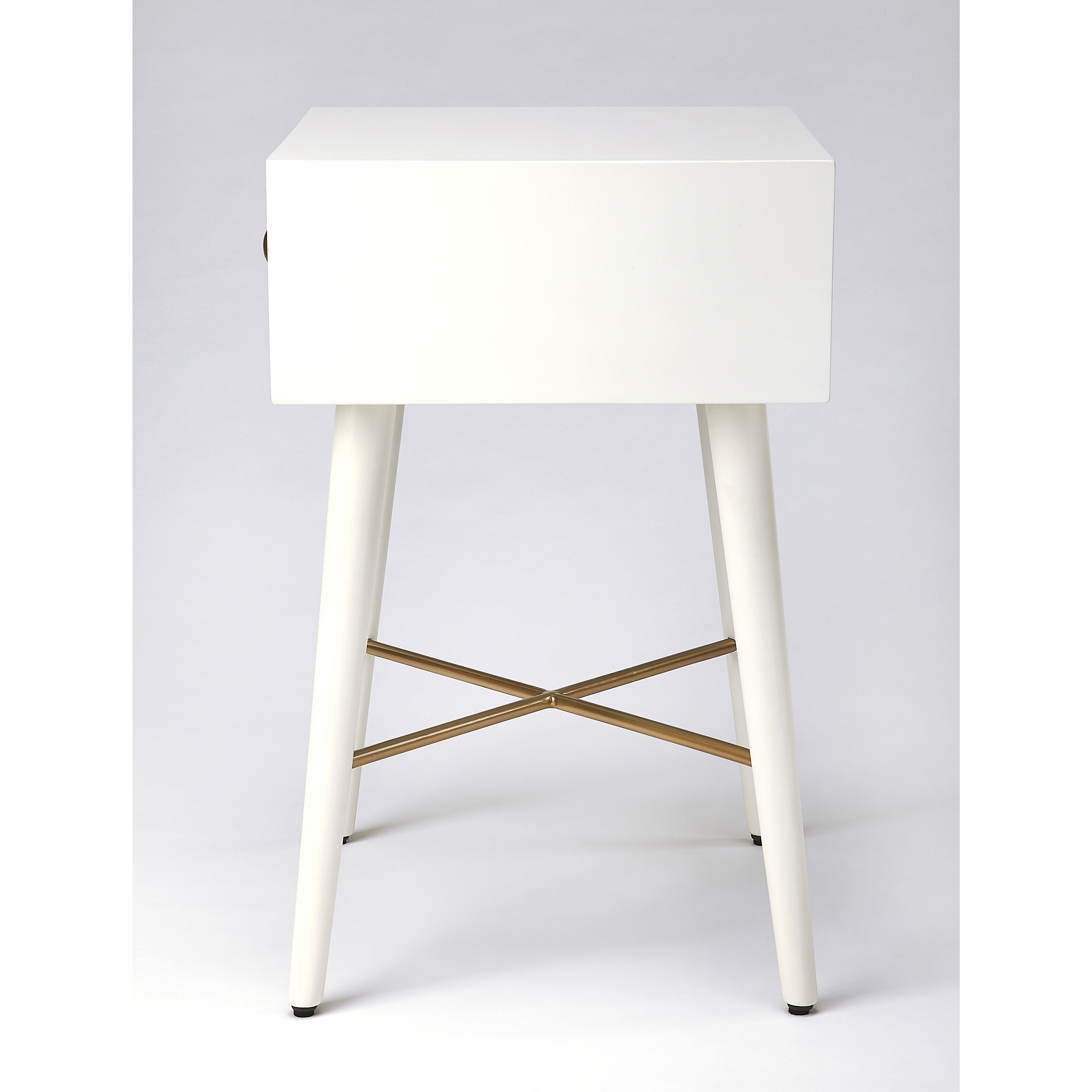 Butler Loft Delridge White & Gold 22 X 16 inch White Accent Table