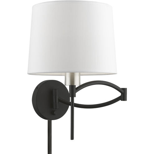 Allison 10 inch 60.00 watt Black with Brushed Nickel Accent Swing Arm Wall Lamp Wall Light