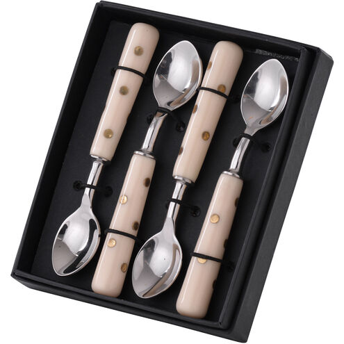 Alice Silver and Ivory Coffee Spoons, Set of 4