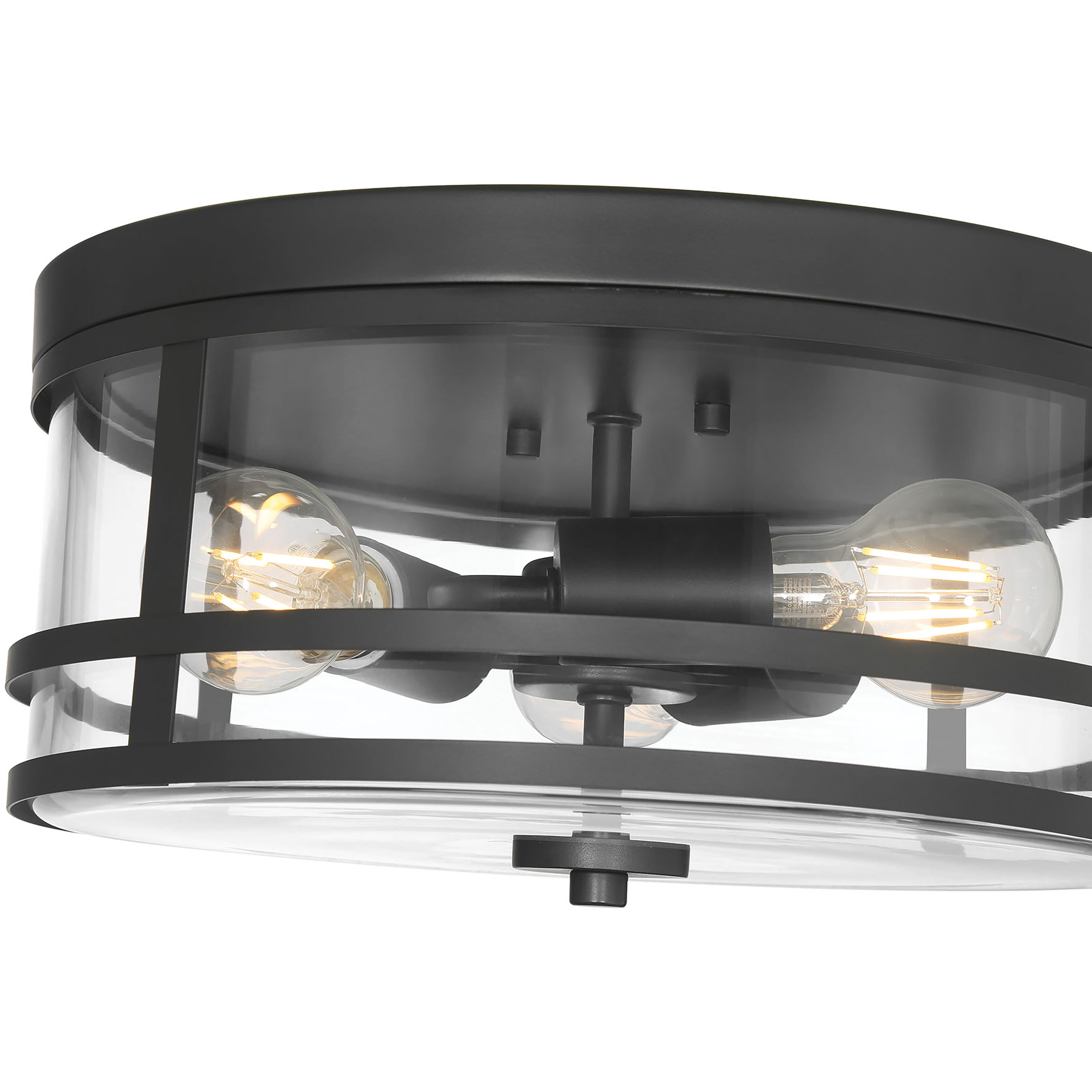 Lunden 3 Light 13 inch Matte Black Flush Mount Ceiling Light