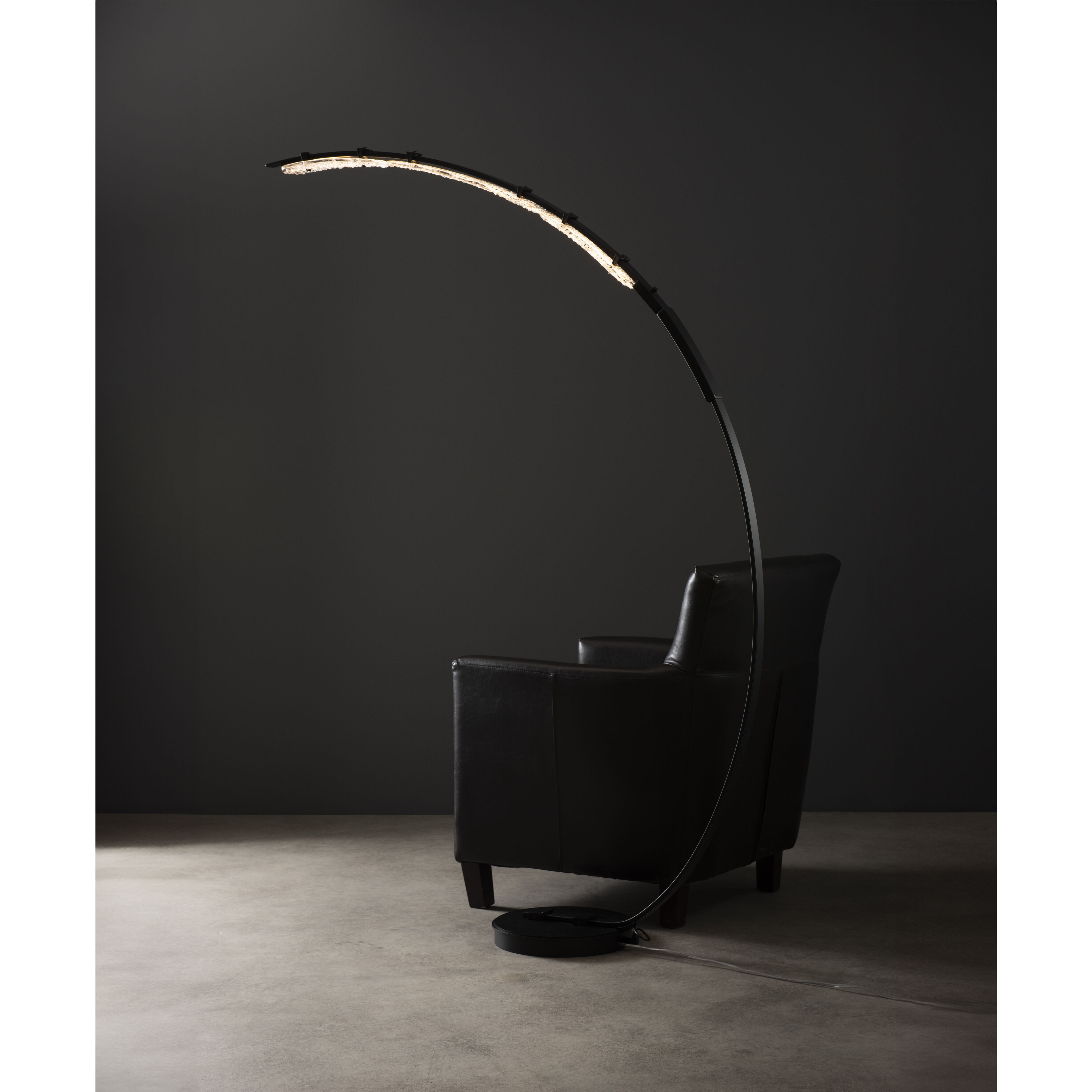 Glissade 80 inch 16.80 watt Black Arc Floor Lamp Portable Light