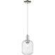Downtown Urban Preston 1 Light 6.75 inch Polished Nickel Mini Pendant Ceiling Light in Clear