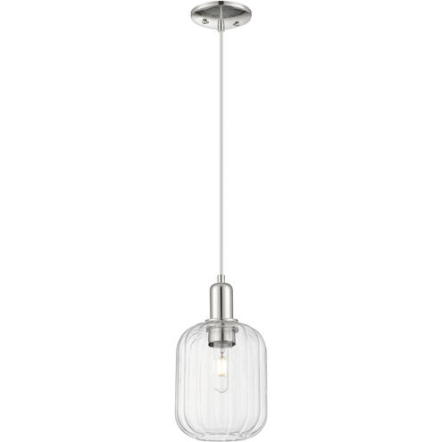 Downtown Urban Preston 1 Light 6.75 inch Polished Nickel Mini Pendant Ceiling Light in Clear
