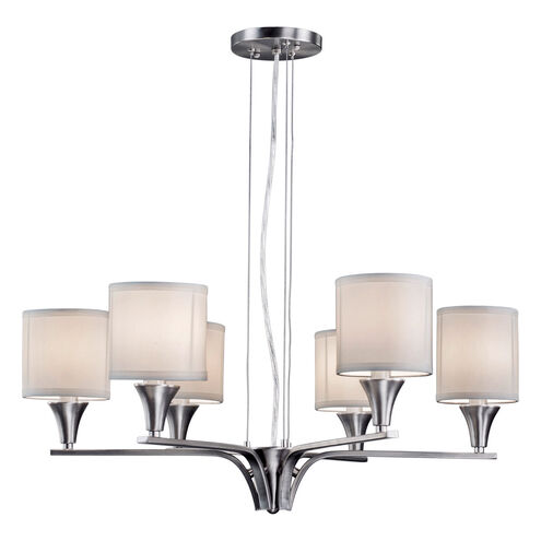 Signature 6 Light 26 inch Brushed Nickel Chandelier Ceiling Light