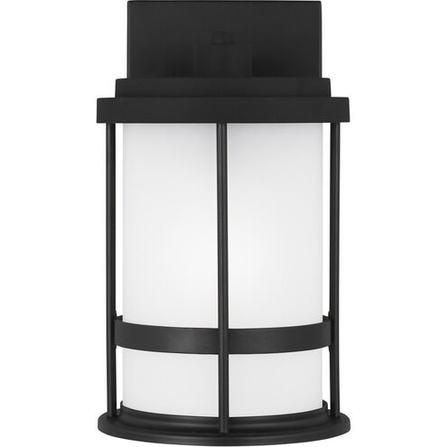 Wilburn 1 Light 10.25 inch Black Outdoor Wall Lantern, Small