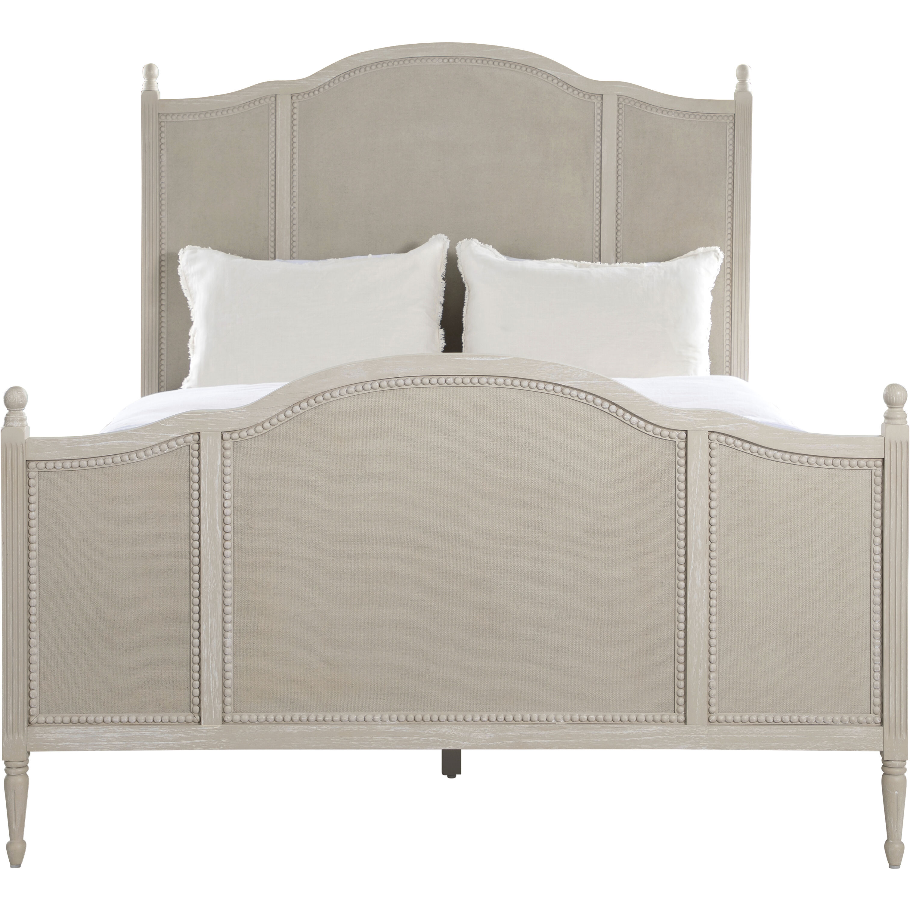 Caroline Cerused White Queen Bed