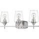 Joliet 3 Light 21.5 inch Brushed Nickel Vanity Wall Light