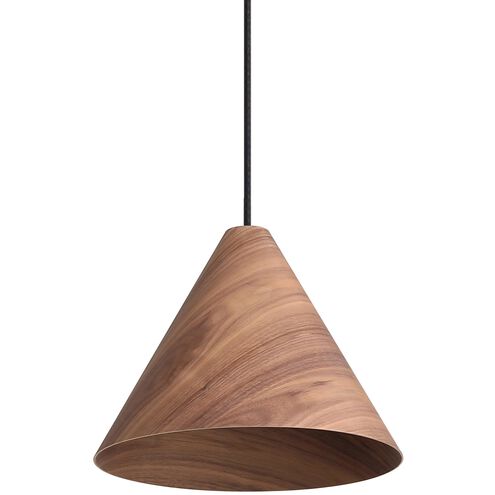 Conique 1 Light 13 inch Dark Walnut Pendant Ceiling Light