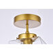 Lawrence 1 Light 10 inch Brass Flush Mount Ceiling Light