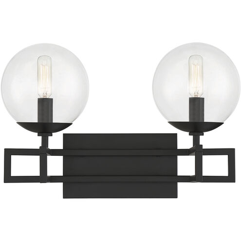 Crosby 2 Light 16 inch Black Bathroom Vanity Light Wall Light, Essentials