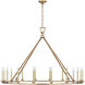 Chapman & Myers Darlana6 LED 61.25 inch Gilded Iron Single Ring Chandelier Ceiling Light, Oversized