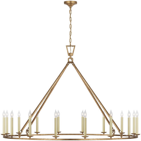 Chapman & Myers Darlana6 LED 61.25 inch Gilded Iron Single Ring Chandelier Ceiling Light, Oversized