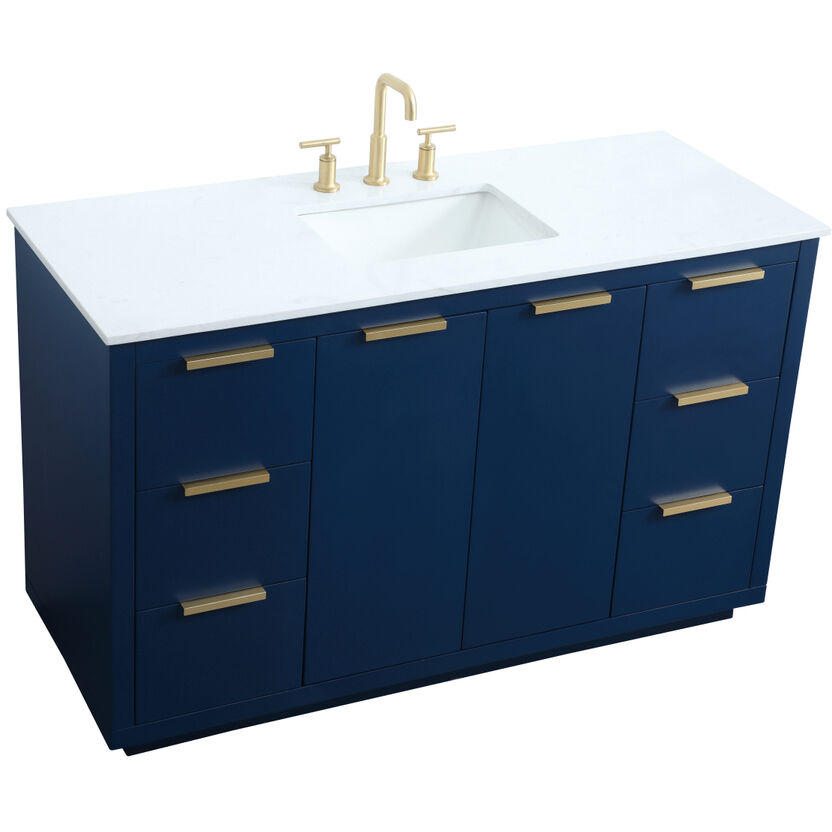 Blake 54 X 22 X 34 inch Blue Vanity Sink Set