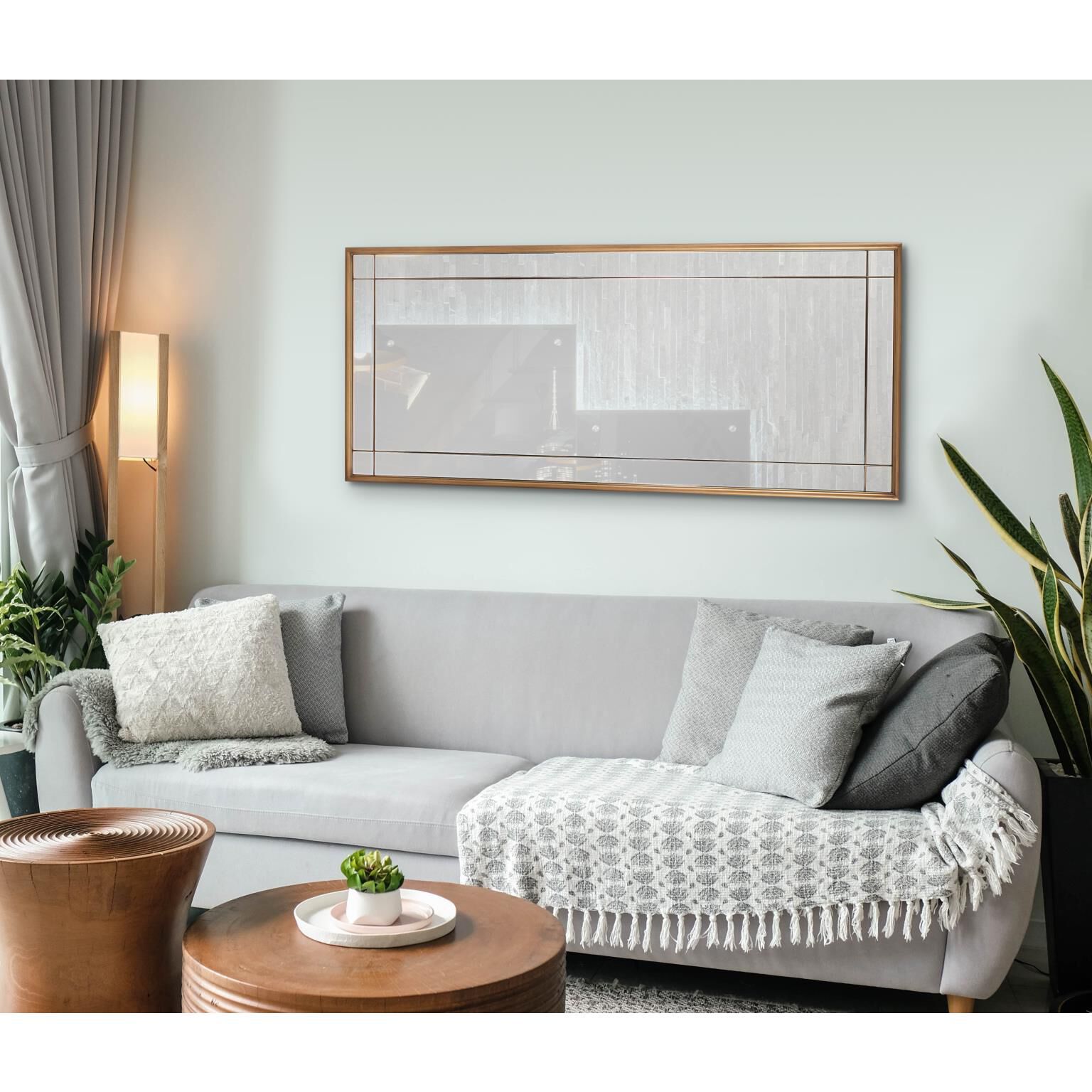 Chiverny 70 X 30 inch Antique Brass French Panel Mirror